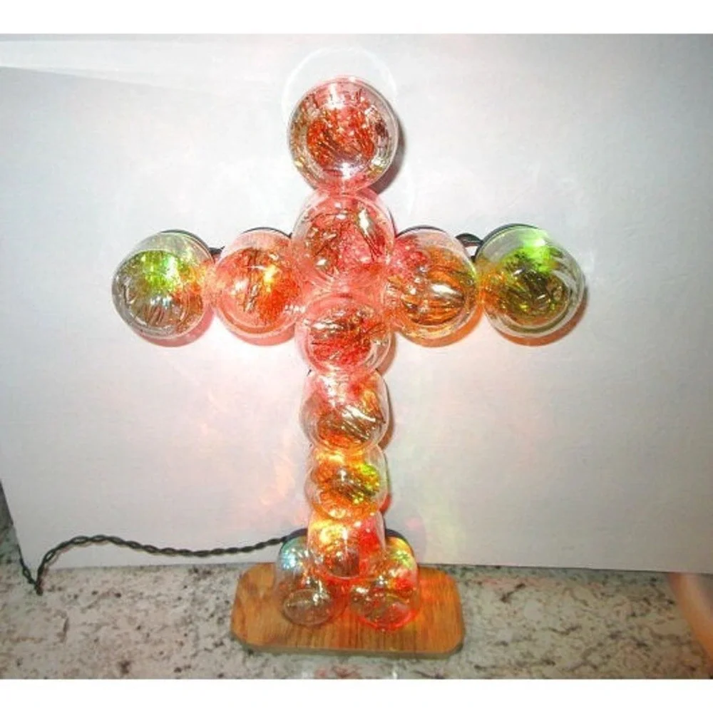 Vtg Light Up Cross 15